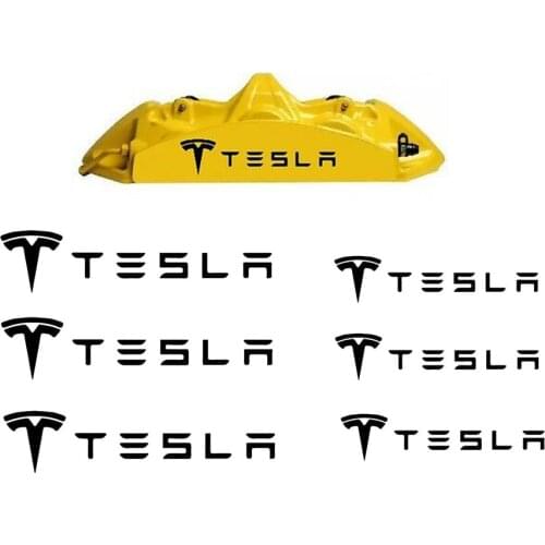 Dawasaru 6pcs for Tesla Hi Temp Brake Caliper Vinyl Decal Sticker Waterproof Decal