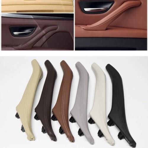 Car Inner Handle Interior Door Panel Pull Trim Left / Right For BMW 5 Series F18 10-16 With Leather Wine Red Creamy-white Gray