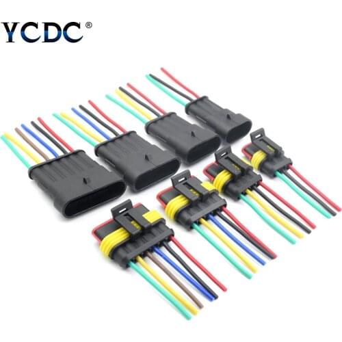 1set AMP 1P 2P 3P 4P 5P 6P Way Waterproof Electrical Auto Connector Male Female Plug with Wire Cable harness for Car Motorcycle