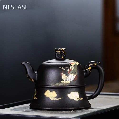 Yixing Upscale Tea pot Boutique Purple Clay Teapot Ore Black mud beauty kettle Master handmade Teaware Tea ceremony 320ml