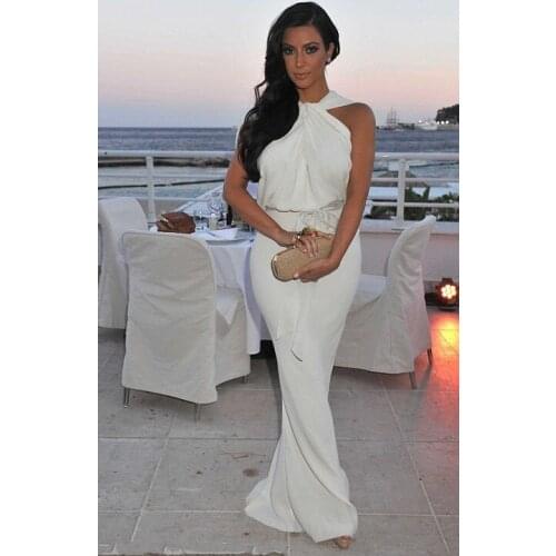 Vestido De Festa 2018 New Fashion Halter Floor length Prom Young Ladies Evening party Gown Backless mother of the bride dresses