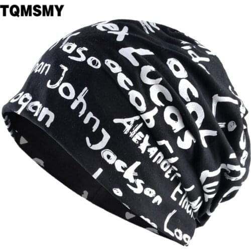 Winter Hip hop cap fashion beanie men hats Letter pattern Casual Cap Turban hat bonnet plus velvet caps for women Autumn beanies
