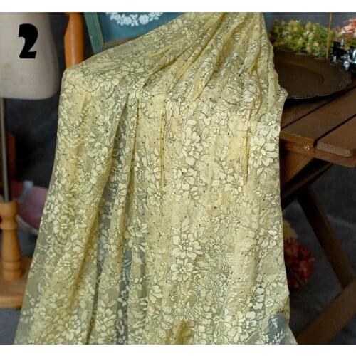 1.5 meters wide and 3 meters long, color black yarn, two-color embroidered net lace fabric, eyelash lace garment sewing fabric