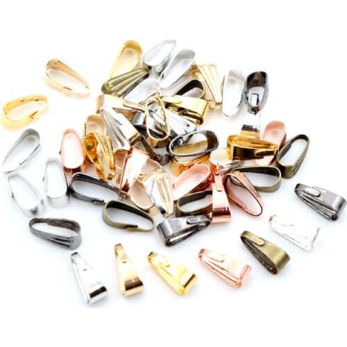 11*4mm 100pcs Silver Color Pendant Necklace Buckle Clasp Connectors For Cameo Tray Jewelry Findings Accessories for DIY-S1-07