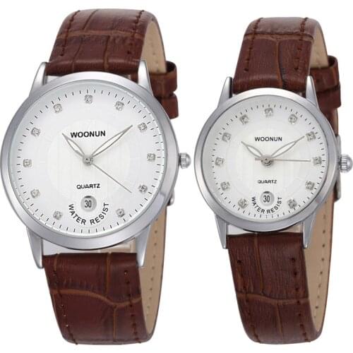 2020 Fashion Casual Lovers Watches Men Women Diamond Watches Leather Strap Quartz Wristwatches Couple Watch Pair Watches Gifts