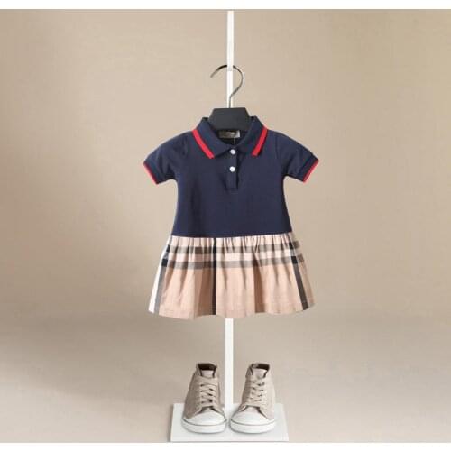 2021 Fashion 1-5Y Baby Girls Clothes Dress Birthday Short Sleeve Plaid Dress Party Warm Outfit Baby Girl Clothing