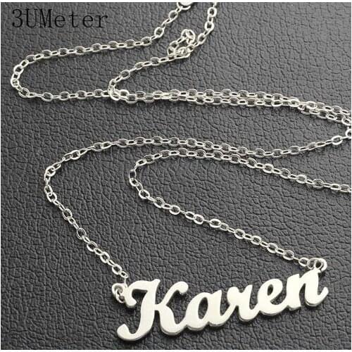 3UMeter Fashion 925 Silver Personalized Custom Name Necklace Couple Letter Pendant Necklace Gift Drop Shipping