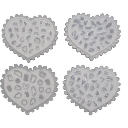 4 Pcs/Set Nail Decoration Crystal Epoxy Resin Mold 3D Mini Gravel Silicone Mould DIY Crafts Ornaments Jewelry Casting