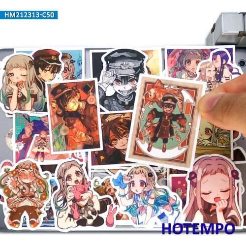 50pcs Toilet Ghost Cute Campus Anime Funny Sticker for Girls Diary Scrapbooking Notebooks Phone Laptop Bike Car Cartoon Stickers
