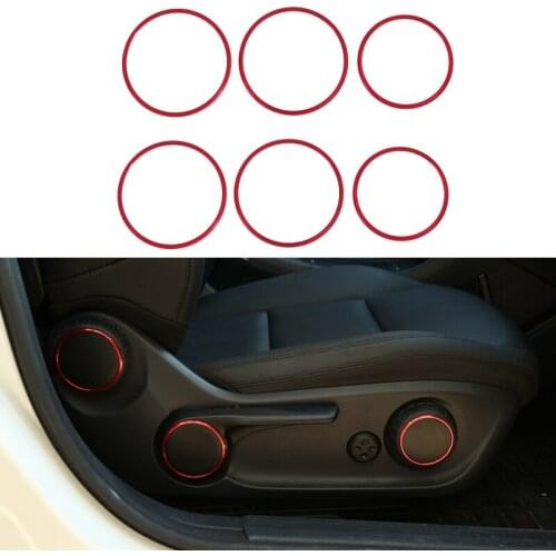 6Pcs Car Seat Adjustment Switch Knob Ring Cover Trim Red for Mercedes Benz A B GLA CLA Cl W176 W117 W246 C117 A180