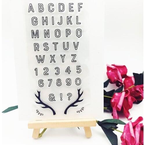 9*14CM Hot selling Deer head letters transparent clear stamp / silicone seal roller stamp DIY scrapbook album / card production