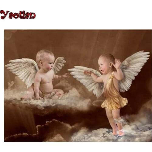 Angel Cute Baby Kid DIY 5D Diamond Painting Full Drill Square Rhinestones Diamond Embroidery Mosaic Cross Stitch Handmade Gift