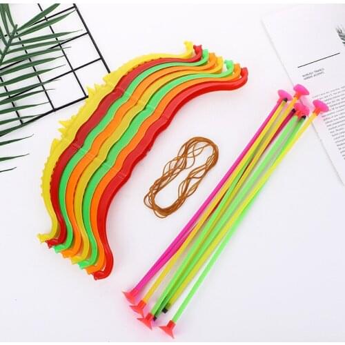 10Pcs Outdoor Childrens Bow And Arrow Sets Toys Kindergarten Fuuny Targets Shooting Game Birthday Party Gifts Personality Props