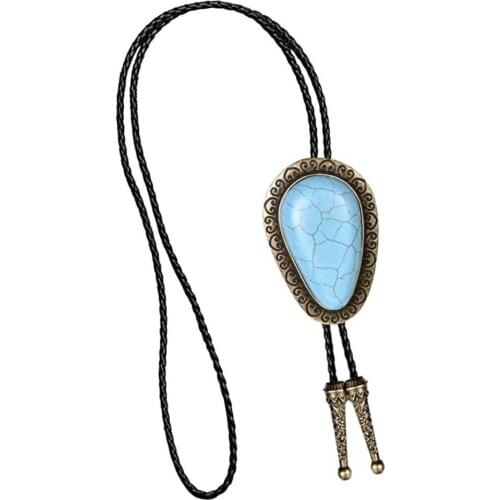 Turquoise Stone Bolo Tie Western Cowboy Novetly Neckties