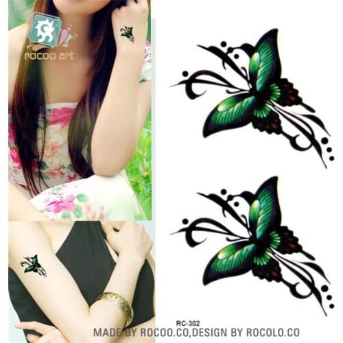 Body Art waterproof temporary tattoos for men and women 3d simple butterfly design small arm tattoo sticker wholesale RC2302
