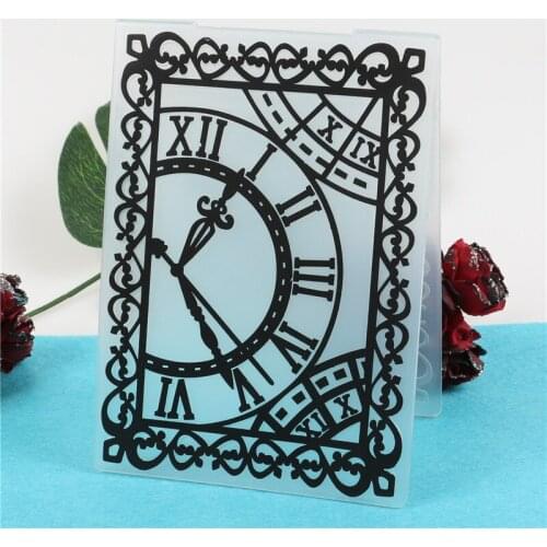 Clock Plastic Embossing Folder Template For Scrapbooking Photo Album Paper Card Making Decoration
