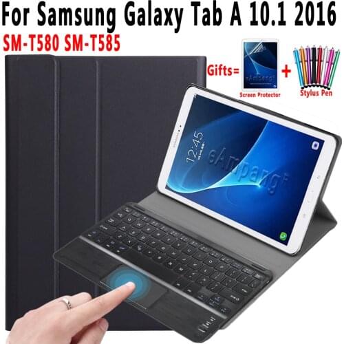 Touchpad Keyboard Case For Samsung Galaxy Tab A 10.1 2016 T580 T585 SM-T580 SM-T585 Pu Leather Cover Detach Magnet Keyboard