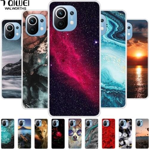 For Xiaomi Mi 11 Lite 5G Case 6.55'' Silicone Soft TPU Space Phone Cover for Xiaomi Mi 11 Lite Case Clear Coque for Mi11 11Lite