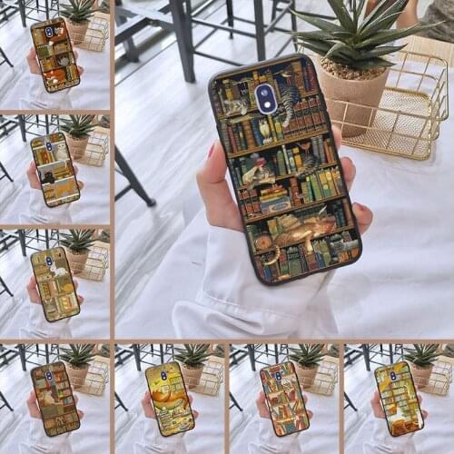 Cat Book Phone Case For Samsung Galaxy J3 J5 J7 2015 2016 2017 Silicone Back Cover For Samsung J2 J5 J7 Prime J4 J6 J8 Plus 2018