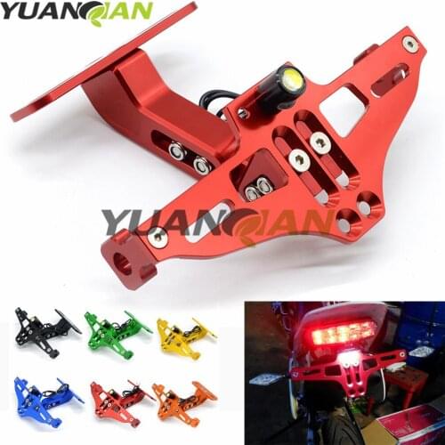 CNC Motorcycle Adjustable License Number Plate Frame Holder Bracket Mount for yamaha YZF R125 R15 R25 r 125 15 25 mt-07 mt-09 10