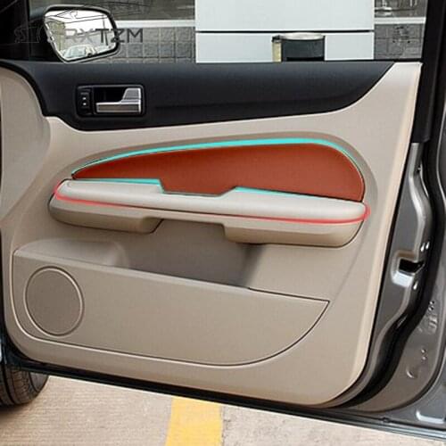 For Ford Focus 2005 2006 2007 2008 Microfiber Leather Car Interior Door Handle Armrest Doors Panel Cover Inner Trim