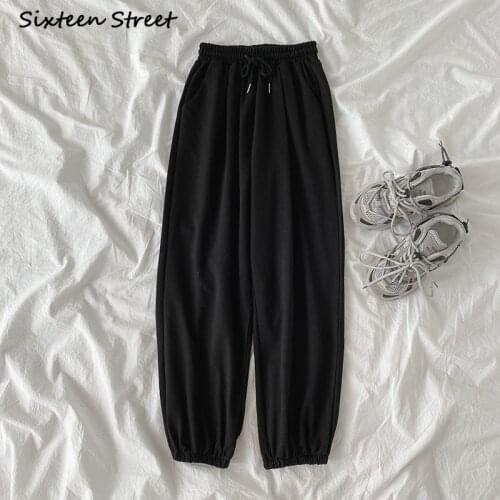 Joggers Women Pants Casual Spring Summer Korean Style Gray Loose High Waisted Streetwear Women Y2k Pants High Quality Drawstring