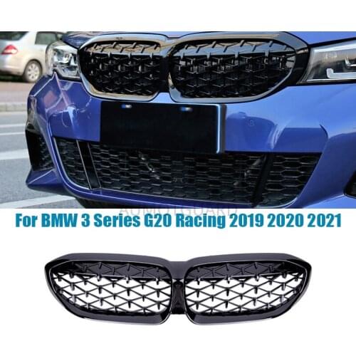 Glossy Black Grill Front Kidney Grille Replacement for BMW 3 Series G20 Racing 2019 2020 2021