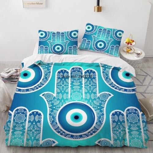 3D Evil Eye Bedding Set Design Duvet Cover Sets Blue Bed Linen White Bedclothes KingFull Twin Bed Set Queen Size Drop Ship