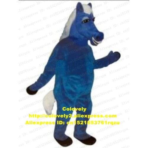 Blue Steed Courser Stallion Caballo Horse Pony Mascot Costume Character VOGUE Popular Art Festival Wedding Marriage zz4714