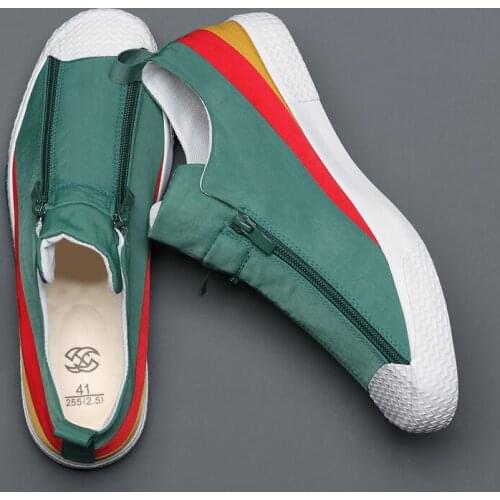 Men casual Vulcanized shoes man Sneakers Side zipper Male Cavans loafers new students fashion free shipping men Sneakers