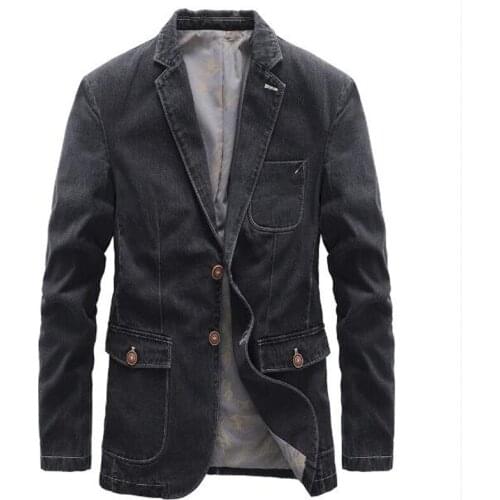 Men Coat Chaqueta Hombre Outerwear 4Xl Blazer Jacket Men Jeans Jacket Men Windbreaker Cotton Denim Military Jeans Jacket