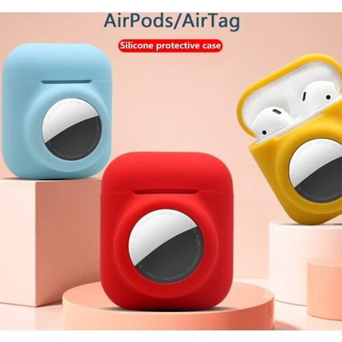 2 In 1 Soft Silicone Protective Case For Apple Airtags Protect Cover For AirPods Locator Tracker Anti-Scratch Device llavero