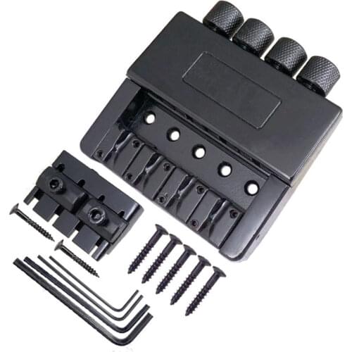 A set Black 4 Strings Headless Bass Guitar Bridge System guitar accessories parts Musical instrument