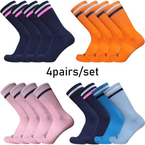 Striped Cycling Socks Multiple Colors to Choose from Men Women Pro Bike Compression Sports Socks Road Runnin Calcetines Ciclismo