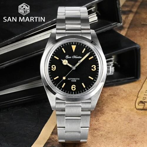 2021 New San Martin Explorer Series Men Automatic Mechanical Watch Classic Retro Design NH35 Sapphire Diving Watch reloj hombre