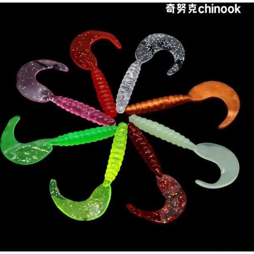Chinook Soft Bait Lure 55mm 70mm 10pcs Grub Wobblers Worm Fishing Silicone Fish Artificial Bait