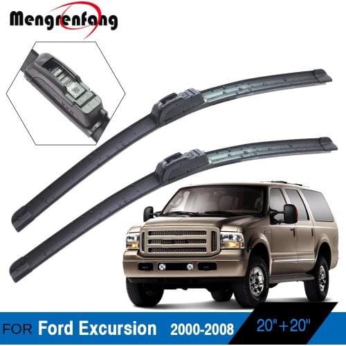 For Ford Excursion Car Front Windscreen Wiper Blades Soft Rubber Wiper J Hook Arms 2000 2001 2002 2003 2004 2005 2006 2007 2008