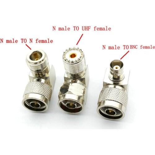 1PCS N Male plug TO UHF female/ BNC female/ N female Right Angle RF Connector