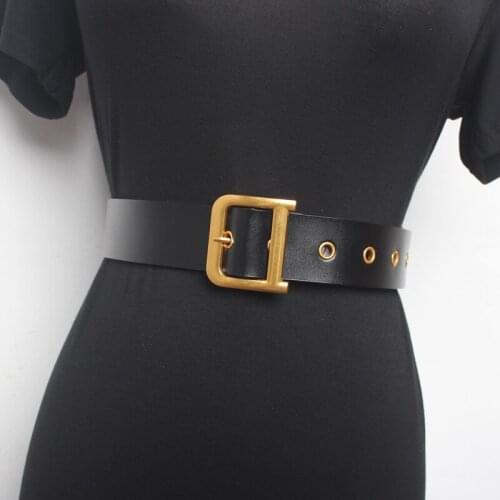 Temperament belt ladies leather wide decoration with skirt coat sweater INS wind belt simple versatile girdle seal