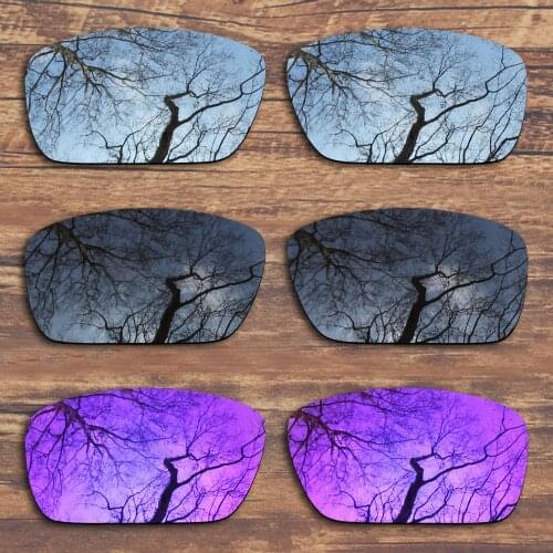 ToughAsNails 3 Pairs Black.Silver.Purple Polarized Replacement Lenses for Oakley Fuel Cell OO9096 Sunglasses