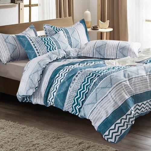 Geometry Duvet Cover With Pillowcase Nordic Stripes Bedding Set Quilt Covers Blue Single Twin Queen King Size Bed Set