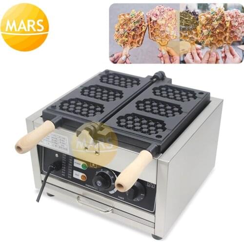 Commercial Use Honeycomb Shaped Flip Waffle Maker Electric Waffle Pop On A Stick Making Machine Pan Iron Baker Mould 110V 220V