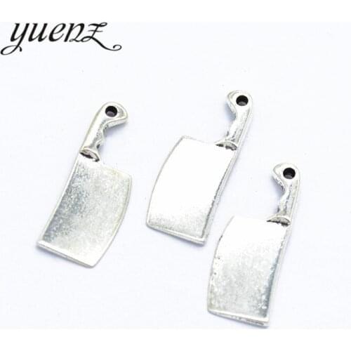 YuenZ 15pcs Antique silver color kitchen knife Zinc alloy charms Wholesales earring bracelet jewelry DIY handmade 21*9mm J279