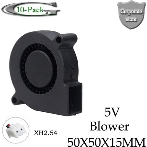 10PCS Gdstime DC 5V 50X50X15mm 50mm BrushlessBlower Cooling Fan 5015 Small Cooler Fan