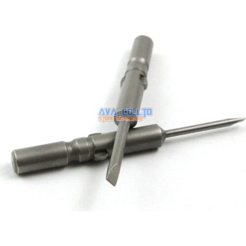 10 Pieces Magnetic Slotted Screwdriver Bit S2 Steel 6mm Shank 60mm Long 2.5mm Flathead