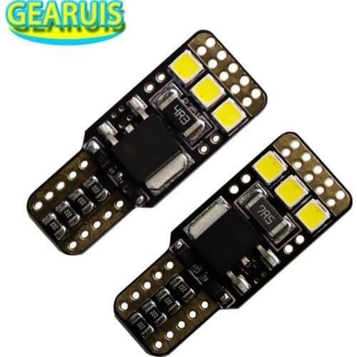 10pcs T10 CANBUS ERROR FREE 6 SMD 2835 LED W5W 0.32A 3.84W Car styling Auto Wedge Tail Side Bulb License Plate Lights White 12V