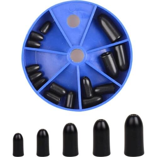 15Pcs/Box black Pure Tungsten sinker casting worm bullet sinkers Fishing weights for Texas rigs Bass fishing tackle