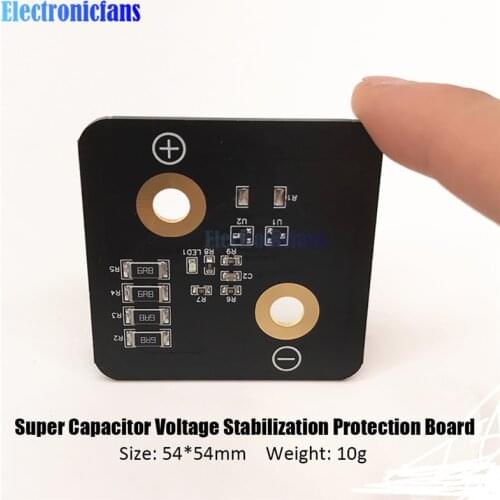 2.8V 3000F Super Capacitor Voltage Stabilization Protection Board 5.4*5.4cm Regulator Balance Board Super Farad Capacitor