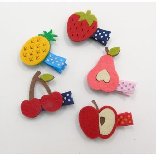 20 pcs/lot , Pineapple Strawberry Cherry Pear and Apple Fruits hair clips , Girls Hair Accessory Birthday gift Party favor