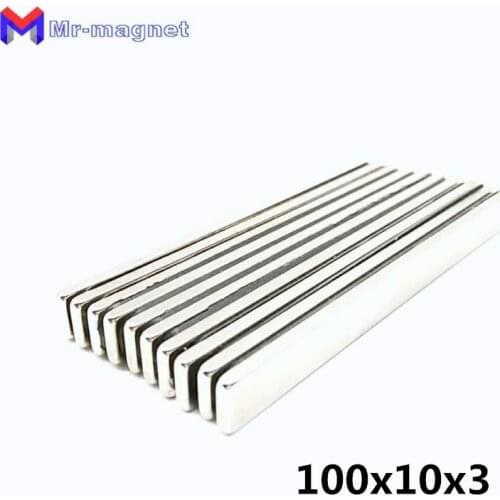20pcs 100x10x3 mm 100*10*3 Strong Block Cuboid Magnets Bulk 100mm*10mm*3mm Magnetic Materials